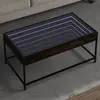 vidaXL Table basse avec LED infini chêne fumé 90x50x41 cm