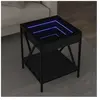 vidaXL Table basse avec LED Infinity noir 40x40x49 cm