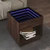 vidaXL Table basse avec LED infini chêne marron 50x50x50 cm