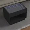 vidaXL Table basse avec LED infini noir 70x50x50 cm