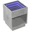 vidaXL Table basse avec LED infini gris béton 40x40x50 cm