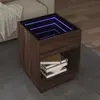 vidaXL Table basse avec LED infini chêne marron 40x40x50 cm