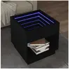 vidaXL Table basse avec LED infini noir 50x50x50 cm