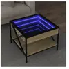vidaXL Table basse avec LED infini chêne sonoma 50x50x38 cm