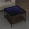 vidaXL Table basse avec LED Infinity chêne marron 50x50x38 cm