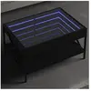 vidaXL Table basse avec LED infini noir 70x50x38 cm