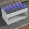 vidaXL Table basse avec LED infini blanc 90x50x50 cm