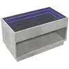 vidaXL Table basse avec LED infini gris béton 90x50x50 cm