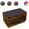 vidaXL Table basse avec LED infini chêne fumé 90x50x50 cm