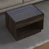 vidaXL Table basse avec LED infini chêne marron 70x50x50 cm
