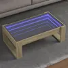 vidaXL Table basse avec LED infini chêne sonoma 90x53x30 cm