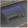 vidaXL Table basse avec LED infini gris béton 90x53x30 cm