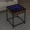 vidaXL Table basse avec LED Infinity chêne marron 40x40x51 cm