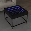 vidaXL Table basse avec LED Infinity noir 50x50x41 cm
