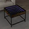 vidaXL Table basse avec LED Infinity chêne fumé 50x50x41 cm