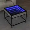 vidaXL Table basse avec LED Infinity sonoma gris 50x50x41 cm
