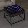 vidaXL Table basse avec LED Infinity chêne marron 50x50x41 cm