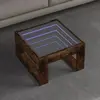 vidaXL Table basse avec LED infini chêne fumé 50x53x30 cm