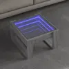 vidaXL Table basse avec LED infini sonoma gris 50x53x30 cm