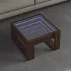 vidaXL Table basse avec LED infini chêne marron 50x53x30 cm