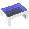 vidaXL Table basse avec LED infini blanc 70x53x30 cm