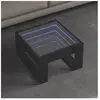 vidaXL Table basse avec LED infini noir 50x53x30 cm