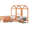 vidaXL Ensemble de lit et de banc avec toit 90x190 cm bois pin massif