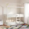 vidaXL Lit superposé avec toit blanc 80x200 cm bois massif de pin