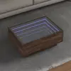 vidaXL Table basse avec LED chêne marron 70x50x30 cm bois d'ingénierie