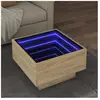 vidaXL Table basse avec LED chêne sonoma 50x50x30 cm bois d'ingénierie