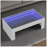 vidaXL Vidaxl Table Basse Avec Led Infini Blanc 90x50x30 Cm