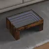 vidaXL Table basse avec LED infini chêne fumé 70x50x30 cm