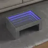 vidaXL Table basse avec LED infini gris béton 70x50x30 cm