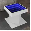vidaXL Table basse avec LED blanc 50x50x45 cm bois d'ingénierie