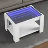 vidaXL Table basse avec LED blanc 73x53x45 cm bois d'ingénierie