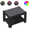 vidaXL Table basse avec LED noir 73x53x45 cm bois d'ingénierie