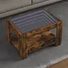 vidaXL Table basse avec LED chêne fumé 73x53x45 cm bois d'ingénierie