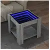 vidaXL Table basse avec LED sonoma gris 53x53x45 cm bois d'ingénierie