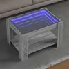 vidaXL Table basse avec LED sonoma gris 73x53x45 cm bois d'ingénierie