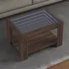 vidaXL Table basse avec LED chêne marron 73x53x45 cm bois d'ingénierie