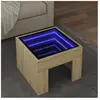 vidaXL Table basse avec LED infini chêne sonoma 40x40x30 cm