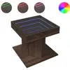 vidaXL Table basse avec LED chêne marron 50x50x45 cm bois d'ingénierie