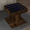 vidaXL Table basse avec LED chêne fumé 50x50x45 cm bois d'ingénierie