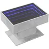 vidaXL Table basse avec LED gris béton 70x50x45 cm bois d'ingénierie