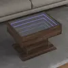 vidaXL Table basse avec LED chêne marron 70x50x45 cm bois d'ingénierie