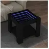 vidaXL Table basse avec LED noir 53x53x45 cm bois d'ingénierie