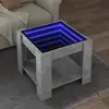 vidaXL Table basse avec LED gris béton 53x53x45 cm bois d'ingénierie