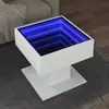 vidaXL Table basse avec LED blanc 50x50x45 cm bois d'ingénierie