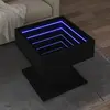 vidaXL Table basse avec LED noir 50x50x45 cm bois d'ingénierie