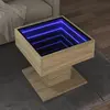 vidaXL Table basse avec LED chêne sonoma 50x50x45 cm bois d'ingénierie